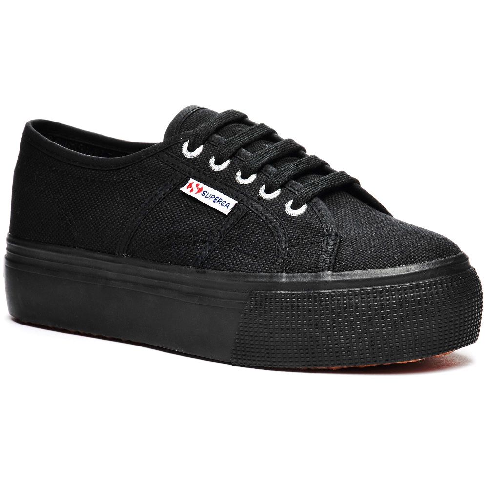 Superga 2790acotw Linea Up And Down Black Platform Sneakers - Women's Sneakers USA | US9700501